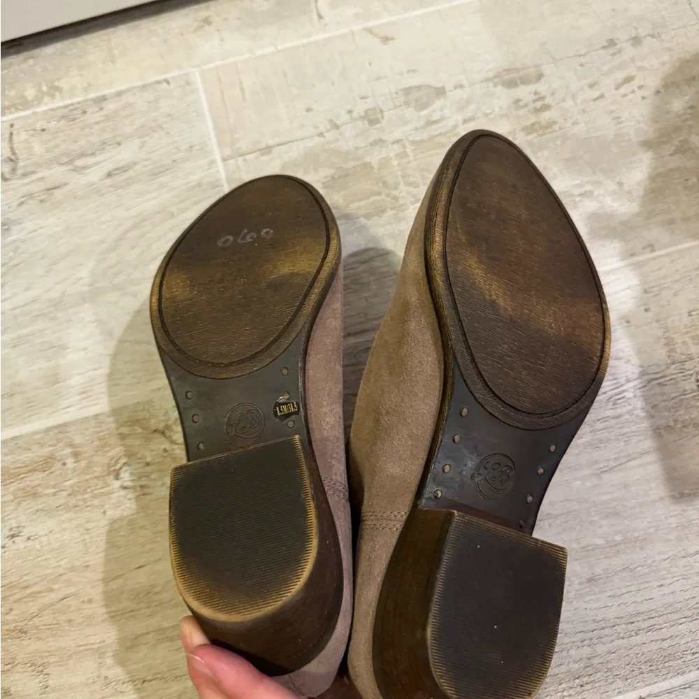 Lucky Brand Brown Suede Slip On Ankle Booties Size 8.5
